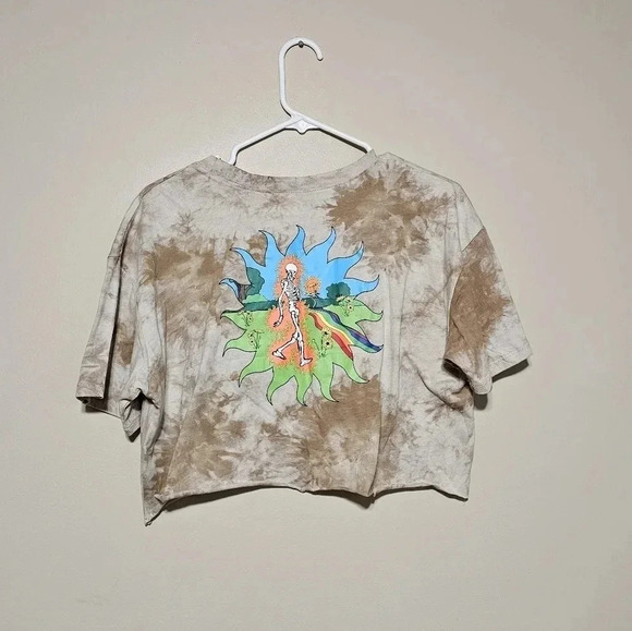 Empyre Crop Top Womens Large Tie Dye Crew Neck Short Sleeve 100% Cotton Skater - Picture 2 of 7